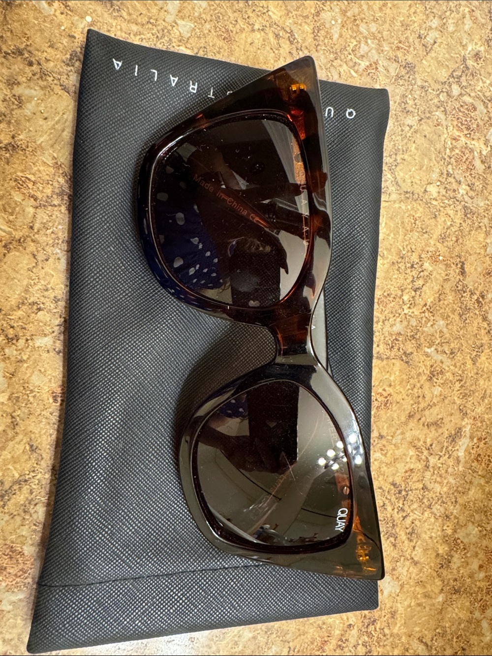 Quay Australia Tortoiseshell Cat Eye Sunglasses - Dark Brown Lenses